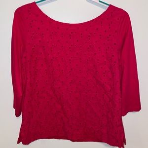 J. Crew Pink 3/4 Sleeve Blouse